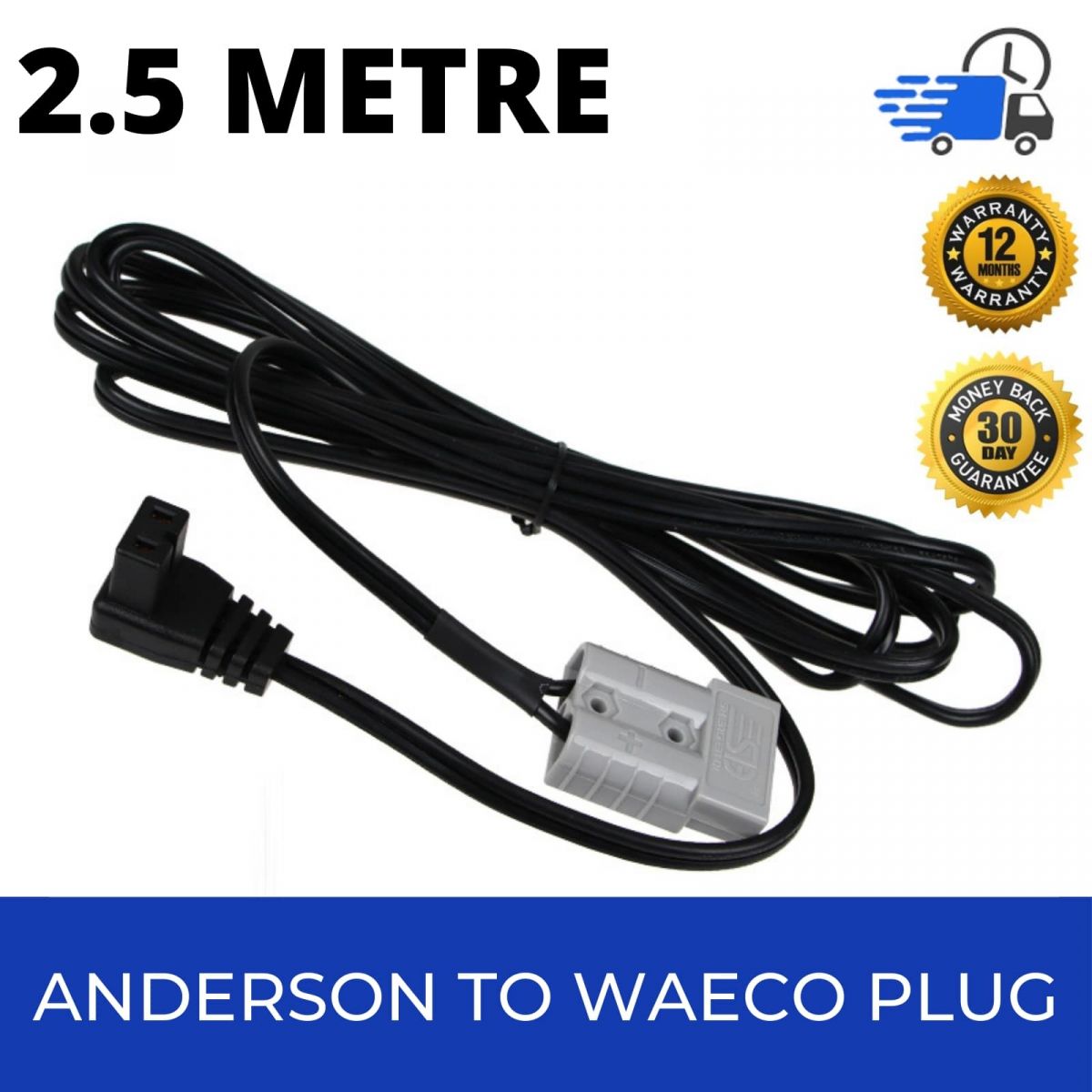 12/24V 15A Cable Cord Lead With Anderson Style Plug To Fit Waeco
